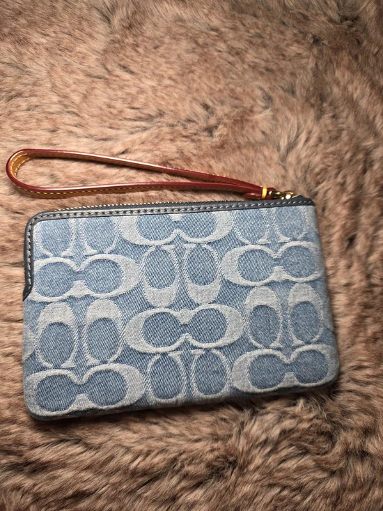 Coach Signature Denim Wristlet with Embroidery - Picture 2 of 3